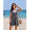 image:imageEkouaer Womens Overalls Summer Rompers Sleeveless Short Jumpsuits Casual Beach Vacation Outfits with PocketsGrey