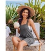 image:imageEkouaer Womens Overalls Summer Rompers Sleeveless Short Jumpsuits Casual Beach Vacation Outfits with PocketsGrey