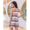 image:imageEkouaer Womens Overalls Summer Rompers Sleeveless Short Jumpsuits Casual Beach Vacation Outfits with PocketsPink Stripe