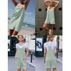 image:imageEkouaer Womens Summer Casual Sleeveless Rompers Loose Spaghetti Strap Shorts Overalls Outfits 2025 Jumpsuits With PocketsLight Green