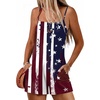 image:imageEkouaer Summer Rompers for Women Floral Beach Sleeveless Shorts Overalls Boho Outfits 2026 Jumpsuit With PocketsFlag Navy