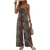 image:imageEkouaer Wide Leg Jumpsuits for Women Casual Overalls Sleeveless Vacation Outfits One Piece Boho Printed Romper with PocketA Boho Printed