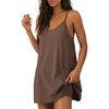 image:imageEkouaer Womens Athletic Romper Dress Summer Tennis Active Sports Mini Dresses Built in Shorts Travel Vacation Outfits SXXLBrown