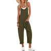 image:imageEkouaer Womens Jumpsuit Sleeveless Casual Summer Overalls Jumpers Spaghetti Strap Baggy Long Pants Rompers with PocketsBarmygreen
