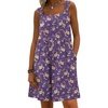 image:imageEkouaer Womens Overalls Summer Rompers Sleeveless Short Jumpsuits Casual Beach Vacation Outfits with PocketsFloral Purple