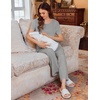 image:imageEkouaer 3 PCS Maternity Nursing Pajamas Set Postpartum Breastfeeding Short Sleeve Shirts Pregnancy Shorts amp Pants Pjs SXXLLight Grey