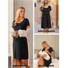 image:imageEkouaer Maternity Summer Dress Breastfeeding Baby Shower Nursing Friendly Dresses Pregnancy Labor and Delivery Gown ClothesBlack