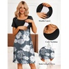 image:imageEkouaer Maternity Summer Dress Breastfeeding Baby Shower Nursing Friendly Dresses Pregnancy Labor and Delivery Gown ClothesBlackfloral Grey