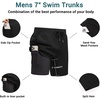 image:imageEkouaer Mens 7 Swim Trunks Swimwear Zip Pockets Beach Board Shorts Bathing Suits with Mesh LiningBlack
