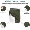 image:imageEkouaer Mens 7 Swim Trunks Swimwear Zip Pockets Beach Board Shorts Bathing Suits with Mesh LiningC Army Green