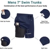image:imageEkouaer Mens 7 Swim Trunks Swimwear Zip Pockets Beach Board Shorts Bathing Suits with Mesh LiningNavy Blue
