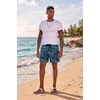 image:imageEkouaer Mens 7 Swim Trunks Swimwear Zip Pockets Beach Board Shorts Bathing Suits with Mesh LiningZ Black Blue Leaf
