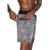 image:imageEkouaer Mens 7 Swim Trunks Swimwear Zip Pockets Beach Board Shorts Bathing Suits with Mesh LiningZ Gray Leaves