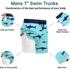 image:imageEkouaer Mens 7 Swim Trunks Swimwear Zip Pockets Beach Board Shorts Bathing Suits with Mesh LiningZ Green Shark