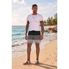 image:imageEkouaer Mens 7 Swim Trunks Swimwear Zip Pockets Beach Board Shorts Bathing Suits with Mesh LiningZ Stripes Black Gray