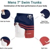 image:imageEkouaer Mens 7 Swim Trunks Swimwear Zip Pockets Beach Board Shorts Bathing Suits with Mesh LiningZ Stripes Navy Red