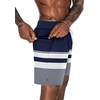 image:imageEkouaer Mens 7 Swim Trunks Swimwear Zip Pockets Beach Board Shorts Bathing Suits with Mesh LiningZ Stripes Navy White