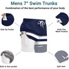 image:imageEkouaer Mens 7 Swim Trunks Swimwear Zip Pockets Beach Board Shorts Bathing Suits with Mesh LiningZ Stripes Navy White