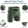 image:imageEkouaer Mens Tight Swim Trunks Quick Dry Swim Briefs 5 Sexy Swimwear Zip Pockets Bathing Suit with Mesh LiningC Army Green