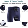 image:imageEkouaer Mens Tight Swim Trunks Quick Dry Swim Briefs 5 Sexy Swimwear Zip Pockets Bathing Suit with Mesh LiningNavy Blue