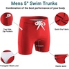 image:imageEkouaer Mens Tight Swim Trunks Quick Dry Swim Briefs 5 Sexy Swimwear Zip Pockets Bathing Suit with Mesh LiningRed