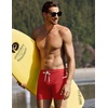 image:imageEkouaer Mens Tight Swim Trunks Quick Dry Swim Briefs 5 Sexy Swimwear Zip Pockets Bathing Suit with Mesh LiningRed