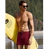image:imageEkouaer Mens Tight Swim Trunks Quick Dry Swim Briefs 5 Sexy Swimwear Zip Pockets Bathing Suit with Mesh LiningWine Red