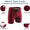 image:imageEkouaer Mens Tight Swim Trunks Quick Dry Swim Briefs 5 Sexy Swimwear Zip Pockets Bathing Suit with Mesh LiningWine Red