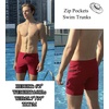 image:imageEkouaer Mens Tight Swim Trunks Quick Dry Swim Briefs 5 Sexy Swimwear Zip Pockets Bathing Suit with Mesh LiningWine Red