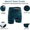 image:imageEkouaer Mens Tight Swim Trunks Quick Dry Swim Briefs 5 Sexy Swimwear Zip Pockets Bathing Suit with Mesh LiningZ Blue Leaves