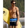 image:imageEkouaer Mens Tight Swim Trunks Quick Dry Swim Briefs 5 Sexy Swimwear Zip Pockets Bathing Suit with Mesh LiningZ Blue Stripes