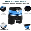 image:imageEkouaer Mens Tight Swim Trunks Quick Dry Swim Briefs 5 Sexy Swimwear Zip Pockets Bathing Suit with Mesh LiningZ Blue Stripes