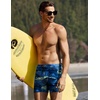 image:imageEkouaer Mens Tight Swim Trunks Quick Dry Swim Briefs 5 Sexy Swimwear Zip Pockets Bathing Suit with Mesh LiningZ Palm Tree Blue