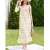 image:imageEkouaer Nightgowns for Women Long Sleeveless Night Gown Victorian Nightdress Button Sleepshirt Soft Sleepwear SXXXLBeige Floral