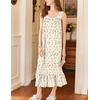 image:imageEkouaer Nightgowns for Women Long Sleeveless Night Gown Victorian Nightdress Button Sleepshirt Soft Sleepwear SXXXLBeige Floral