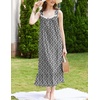 image:imageEkouaer Nightgowns for Women Long Sleeveless Night Gown Victorian Nightdress Button Sleepshirt Soft Sleepwear SXXXLBlack Floral