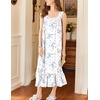 image:imageEkouaer Nightgowns for Women Long Sleeveless Night Gown Victorian Nightdress Button Sleepshirt Soft Sleepwear SXXXLBlue Flower