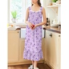 image:imageEkouaer Nightgowns for Women Long Sleeveless Night Gown Victorian Nightdress Button Sleepshirt Soft Sleepwear SXXXLDark Purple Floral