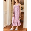 image:imageEkouaer Nightgowns for Women Long Sleeveless Night Gown Victorian Nightdress Button Sleepshirt Soft Sleepwear SXXXLFloral Pink