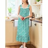image:imageEkouaer Nightgowns for Women Long Sleeveless Night Gown Victorian Nightdress Button Sleepshirt Soft Sleepwear SXXXLGreen Floral