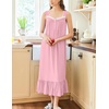 image:imageEkouaer Nightgowns for Women Long Sleeveless Night Gown Victorian Nightdress Button Sleepshirt Soft Sleepwear SXXXLPink