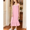 image:imageEkouaer Nightgowns for Women Long Sleeveless Night Gown Victorian Nightdress Button Sleepshirt Soft Sleepwear SXXXLPink