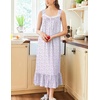 image:imageEkouaer Nightgowns for Women Long Sleeveless Night Gown Victorian Nightdress Button Sleepshirt Soft Sleepwear SXXXLPurple Floral