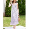 image:imageEkouaer Nightgowns for Women Long Sleeveless Night Gown Victorian Nightdress Button Sleepshirt Soft Sleepwear SXXXLPurple Floral