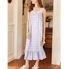 image:imageEkouaer Nightgowns for Women Long Sleeveless Night Gown Victorian Nightdress Button Sleepshirt Soft Sleepwear SXXXLPurple Floral