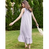 image:imageEkouaer Nightgowns for Women Long Sleeveless Night Gown Victorian Nightdress Button Sleepshirt Soft Sleepwear SXXXLPurple Floral
