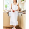 image:imageEkouaer Nightgowns for Women Long Sleeveless Night Gown Victorian Nightdress Button Sleepshirt Soft Sleepwear SXXXLWhite