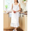 image:imageEkouaer Nightgowns for Women Long Sleeveless Night Gown Victorian Nightdress Button Sleepshirt Soft Sleepwear SXXXLWhite Floral