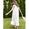image:imageEkouaer Nightgowns for Women Long Sleeveless Night Gown Victorian Nightdress Button Sleepshirt Soft Sleepwear SXXXLWhite Floral