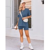 image:imageEkouaer Women Maternity Sets 2 Piece Outfits Summer T Shirts and Biker Shorts Set Pregnancy LoungewearBlue